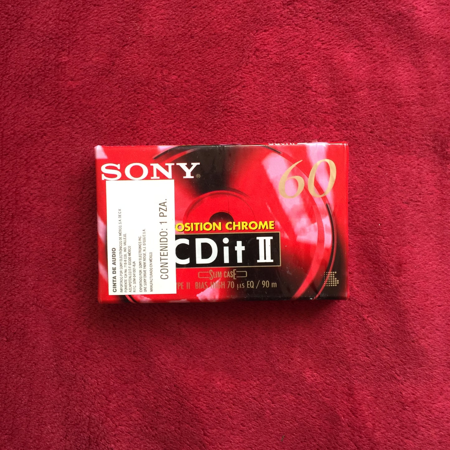 Cassette vírgen Sony CDIT II 60 (1996). Nuevo, sellado. formato muerto