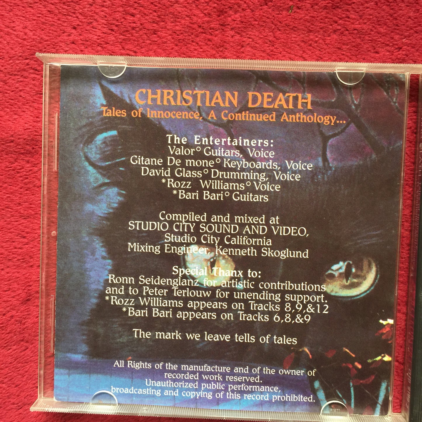 Christian Death – Tales Of Innocence, A Continued Anthology... Cd importado. formato muerto