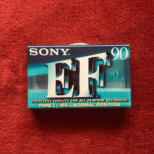 Cassette virgen Sony EF 90 nuevo, sellado.