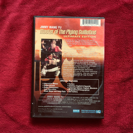 Master of the Flying Guillotine. DVD importado en buen estado. formato muerto