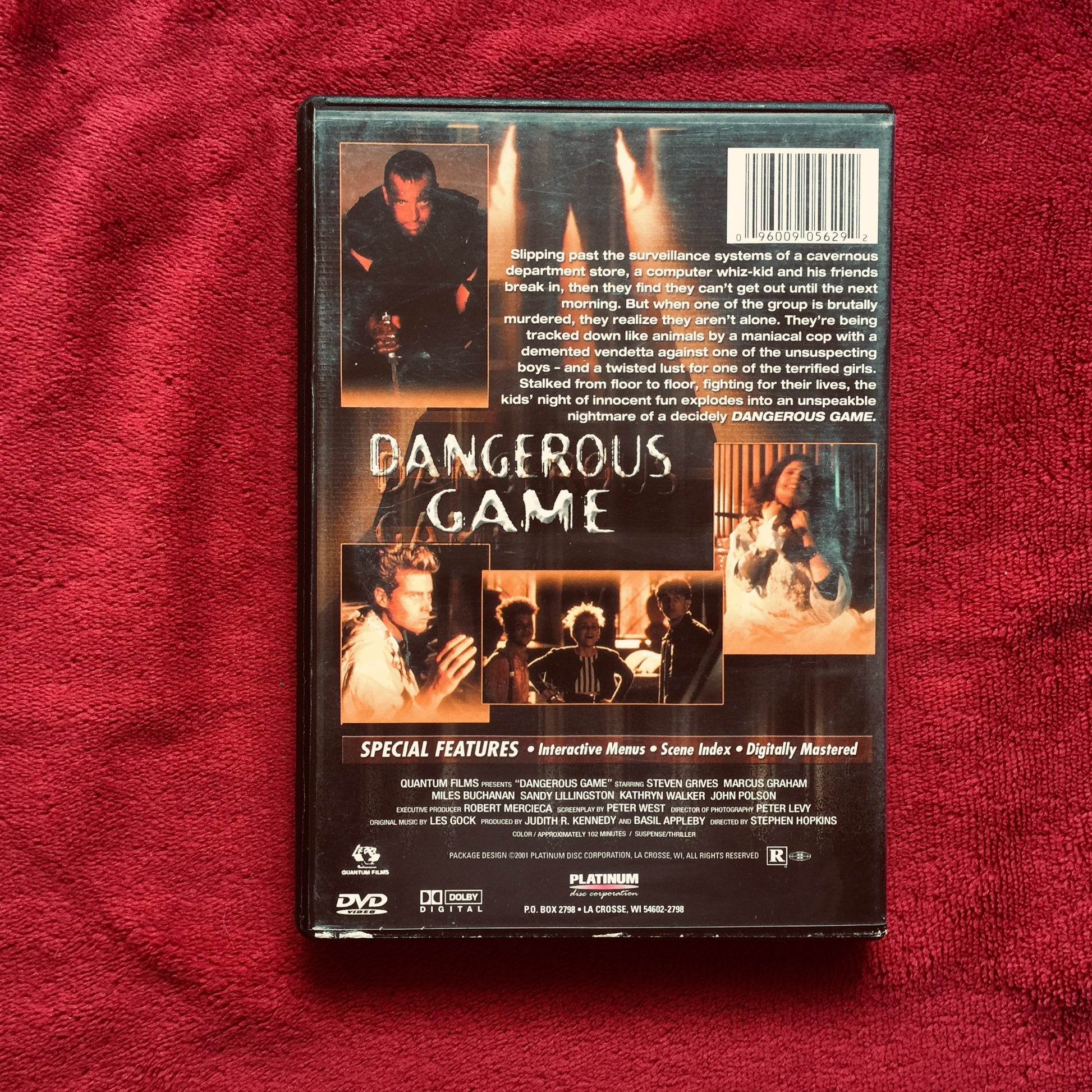 Dangerous Game. DVD importado en excelente estado.formato muerto