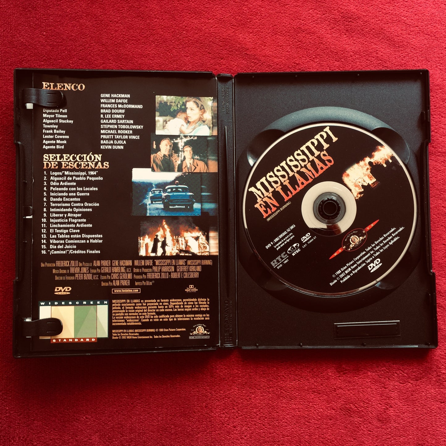 Mississippi en llamas. Alan Parker. DVD. formato muerto