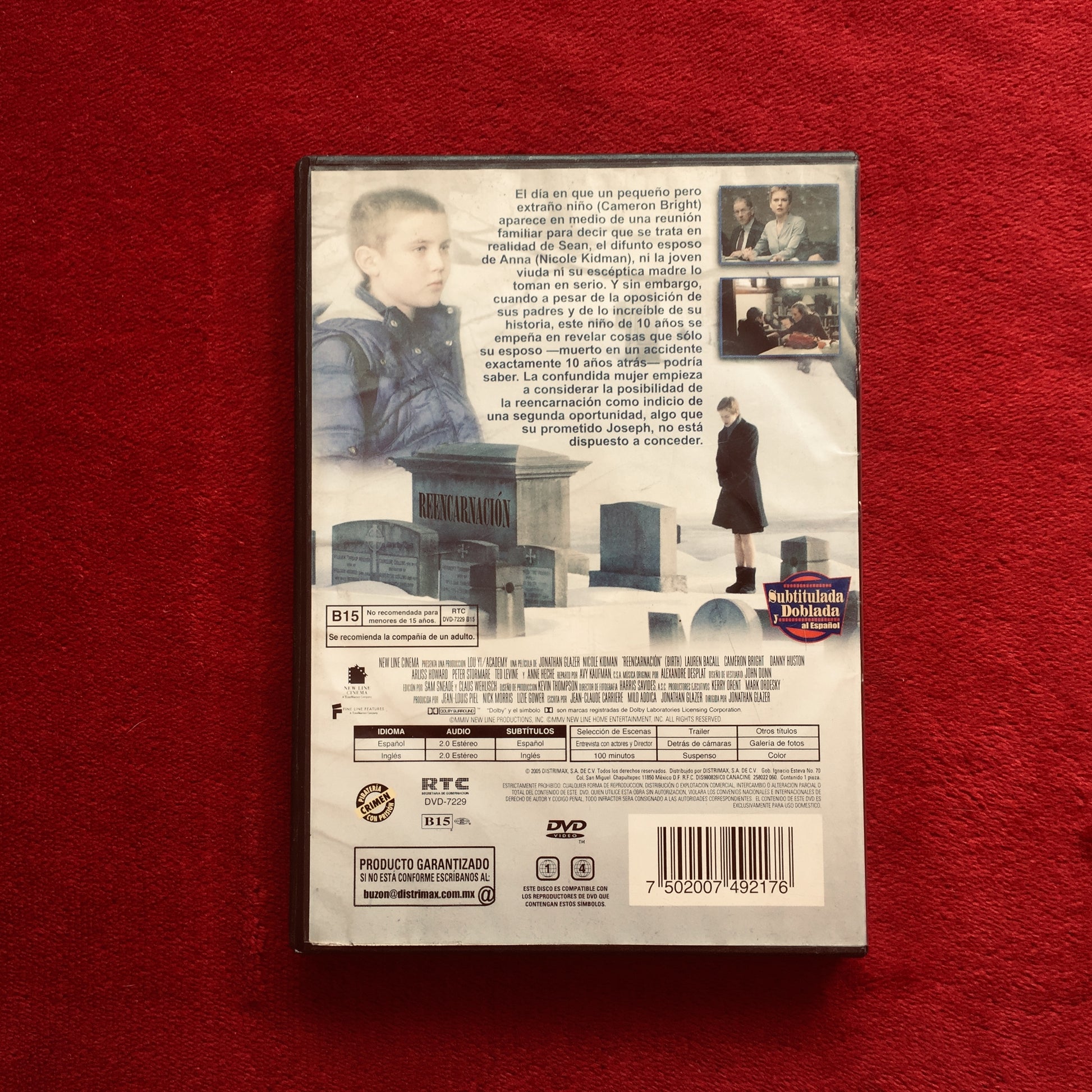 Birth. Jonathan Glazer. DVD. formato muerto