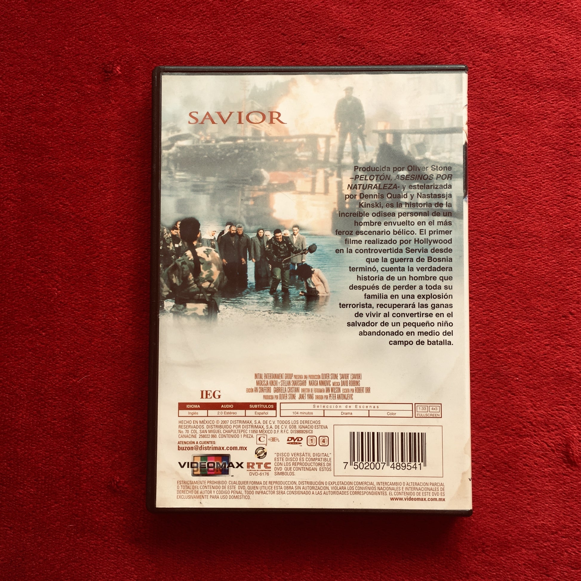 Savior. Oliver Stone. DVD. formato muerto