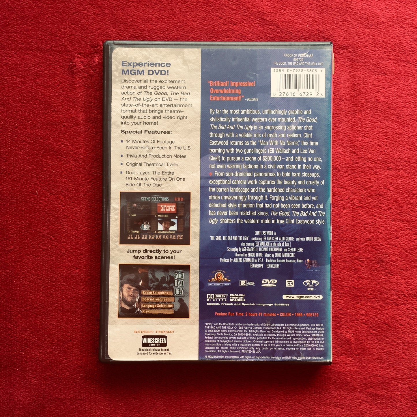 The Good, The Bad and The Ugly. DVD.