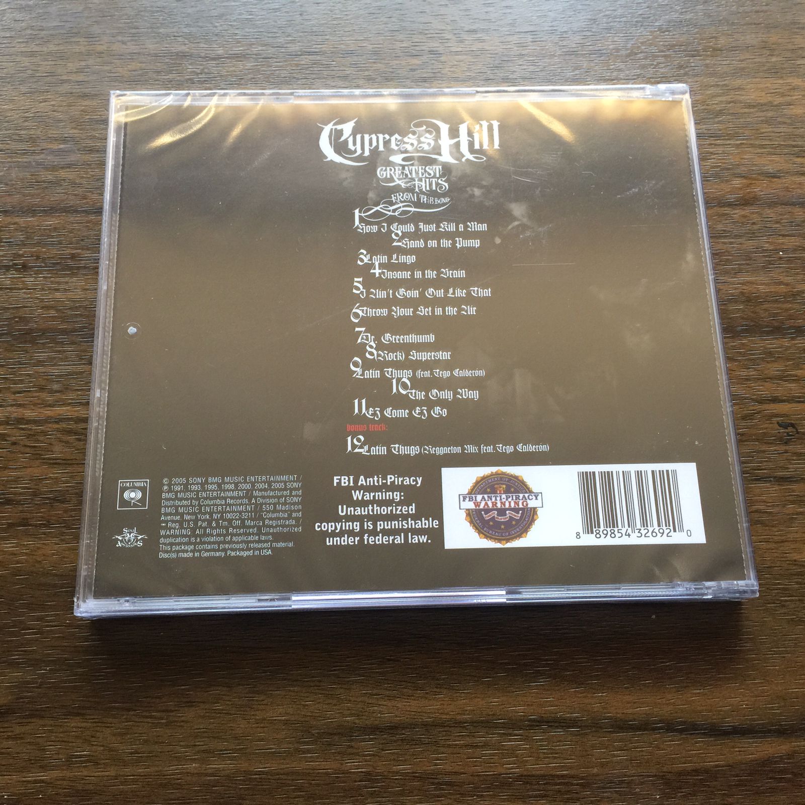 Cypress Hill. Greatest Hits From The Bong. CD nuevo. Importado. formato muerto