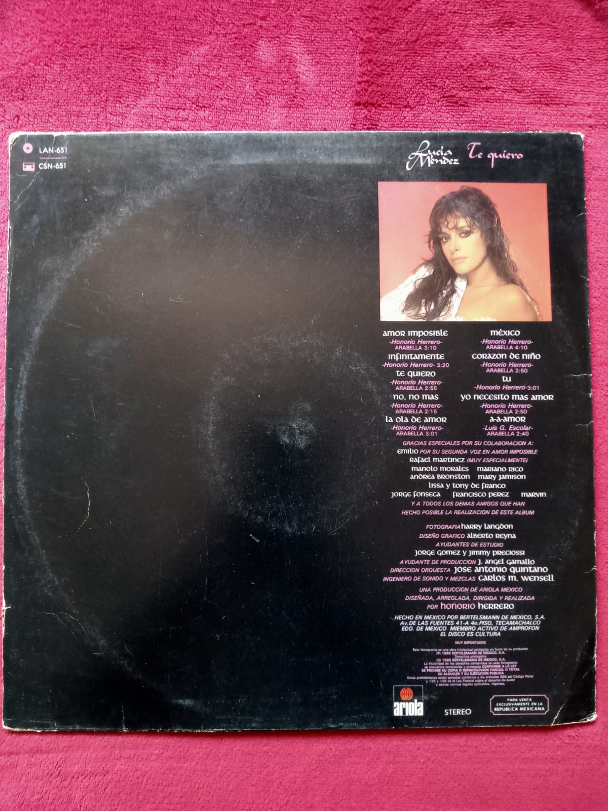 Lucía Méndez – Te Quiero. Vinilo en buen estado. fomato muert