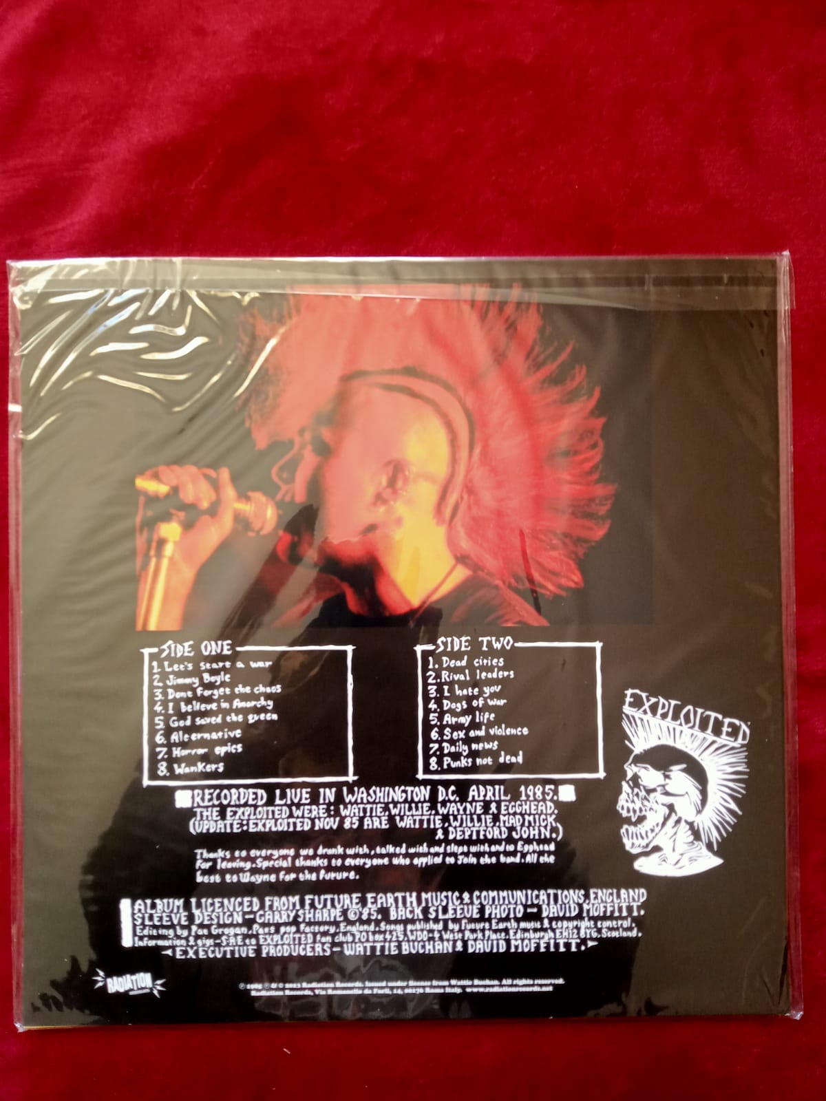 The Exploited – Live At The Whitehouse. Vinilo nuevo de color. formato muerto