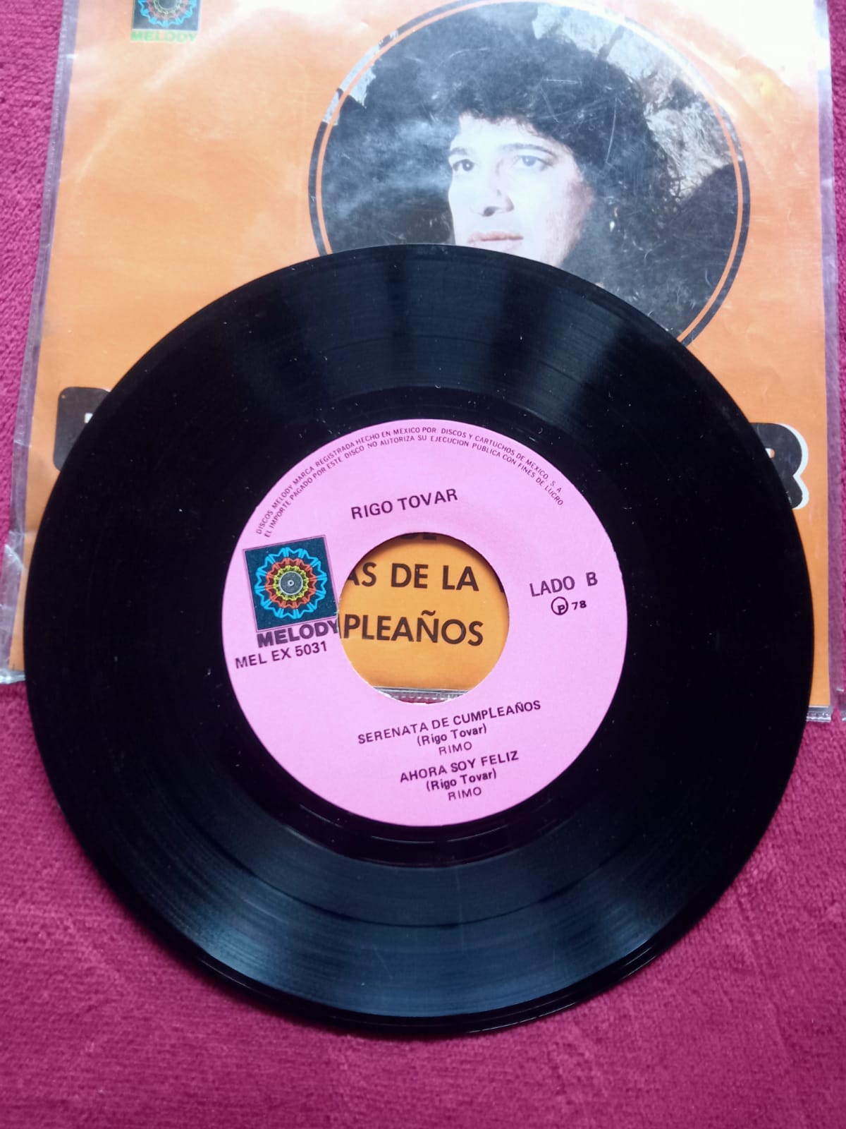 Rigo Tovar – Rigo Tovar. 7" en buen estado. formato muerto tienda de vinilos en mexico