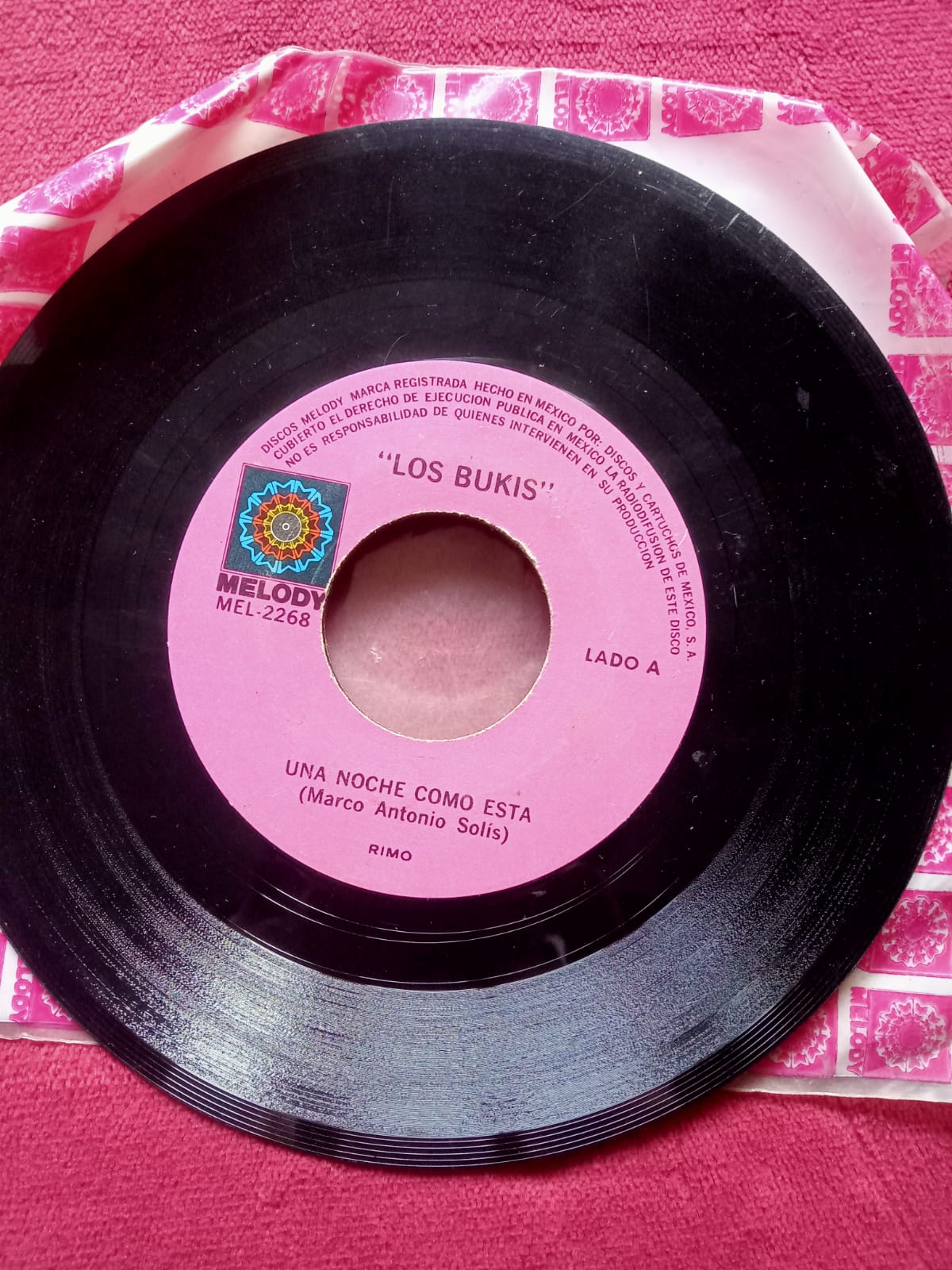 Los Bukis – Una Noche Como Esta / Que Ya Nunca Me Dejes. 7" en buen estado. tienda de discos en mexico formato muerto