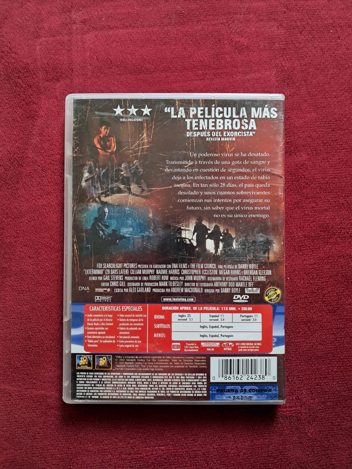 Exterminio (28 Days Later). DVD en buen estado. formato muerto