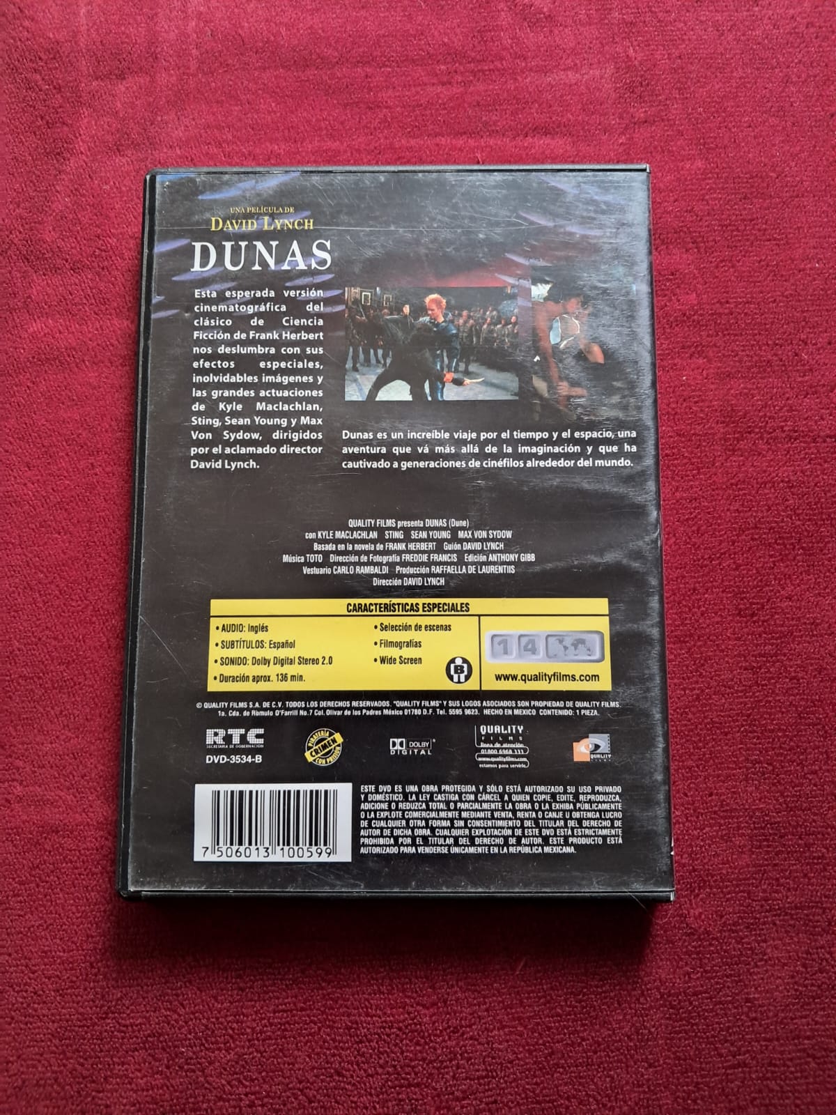 Dunas (Dune). DVD en buen estado. formato muerto