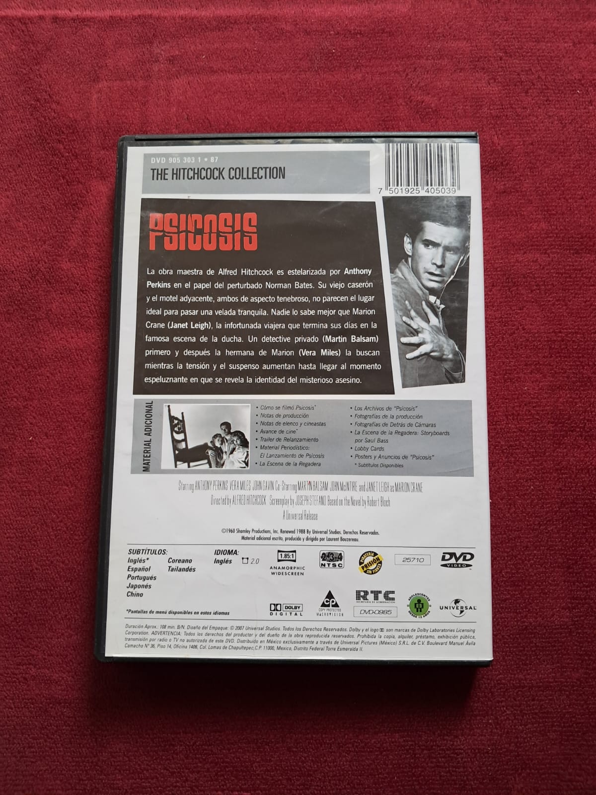 Psicosis (Psycho). DVD en buen estado. formato muerto