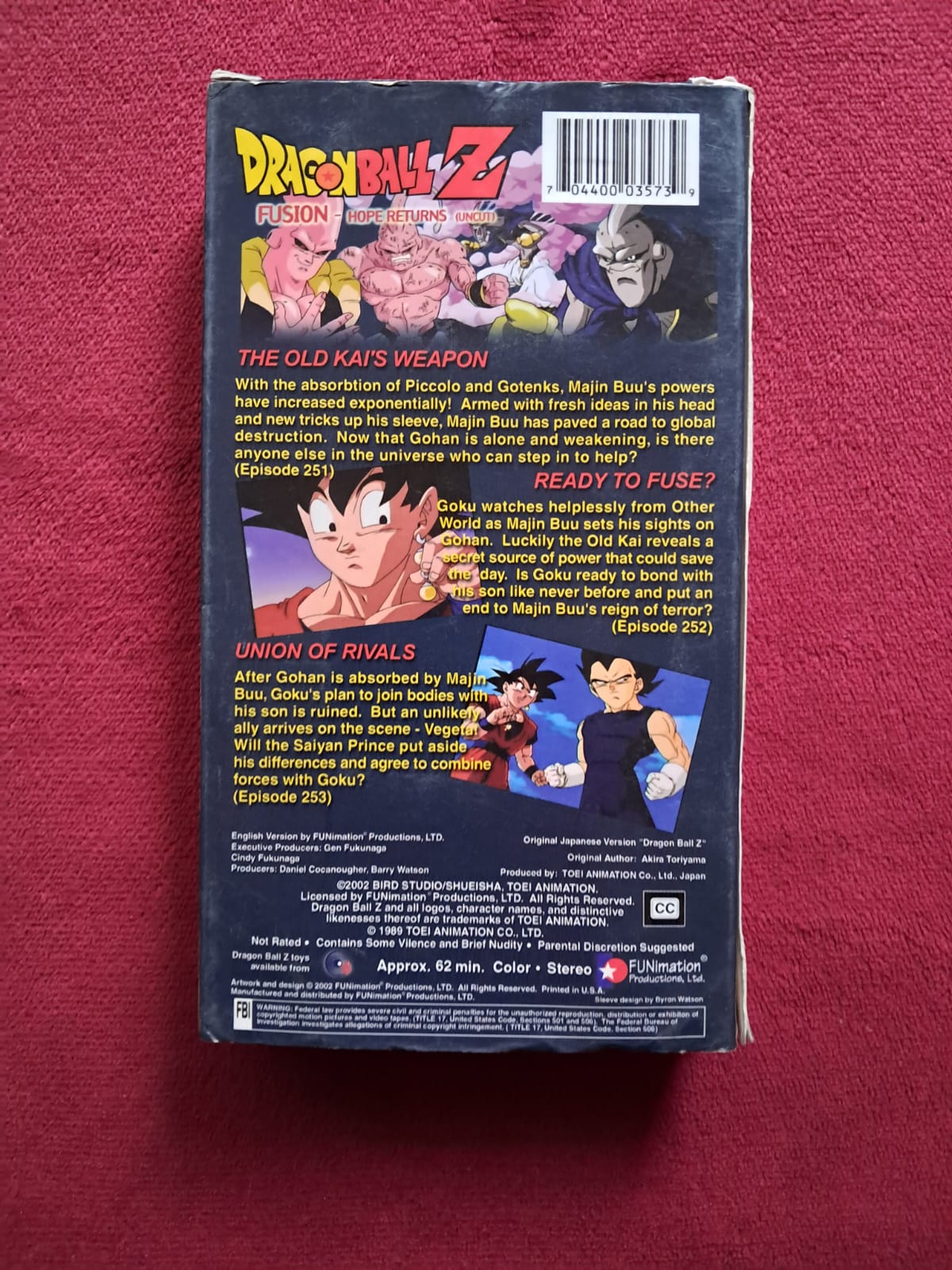 Dragon Ball Z: Fusion - Hope Returns. VHS en buen estado. formato muerto