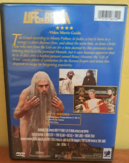 🎬 Monty Python’s Life of Brian – DVD Importado en excelente estado. formato muerto