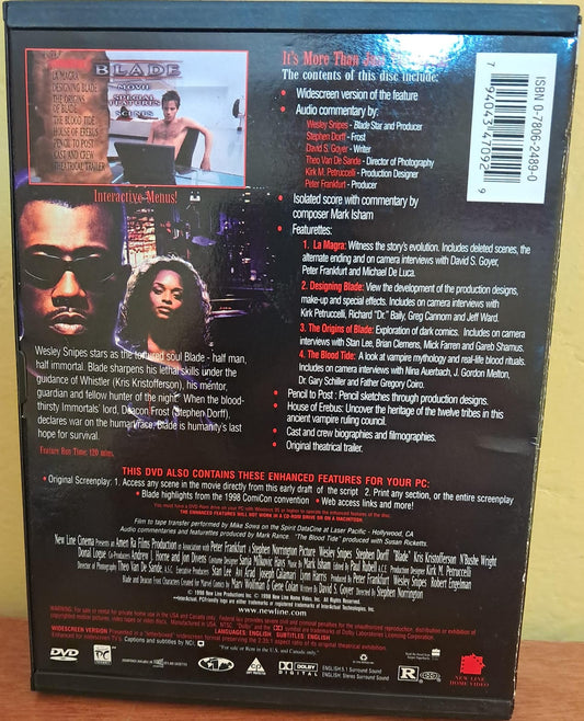 🎬 Blade – The Platinum Series [DVD Importado]. Excelente estado. formato muerto