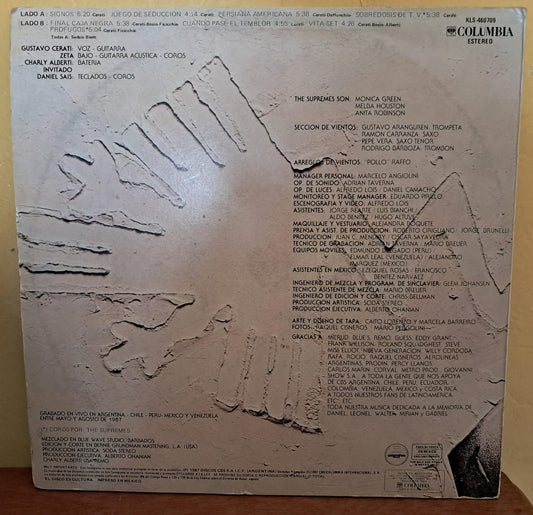 Soda Stereo – Ruido Blanco - En Vivo. Primera edición. formato muerto
