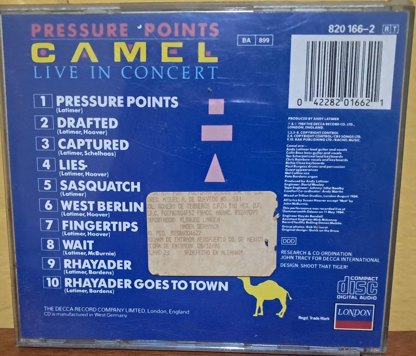 Camel – Pressure Points: Live in Concert. Cd en buen estado. formato muerto