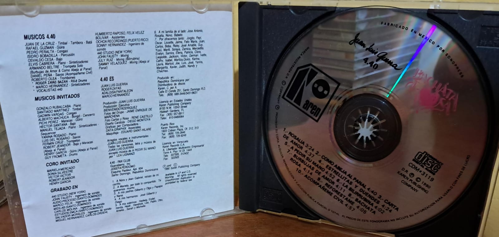 Juan Luis Guerra 4.40 – Bachata Rosa. Cd buen estado. formato muerto