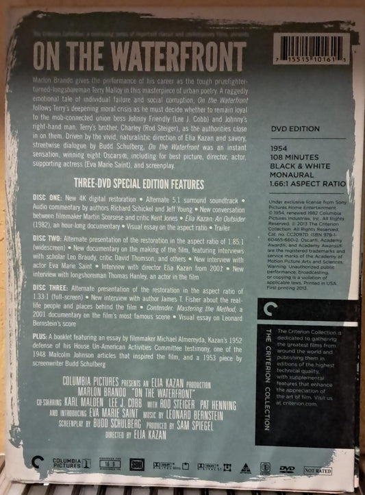 On the Waterfront – Marlon Brando [DVD Triple Criterion Collection] En buen estado. formato muerto
