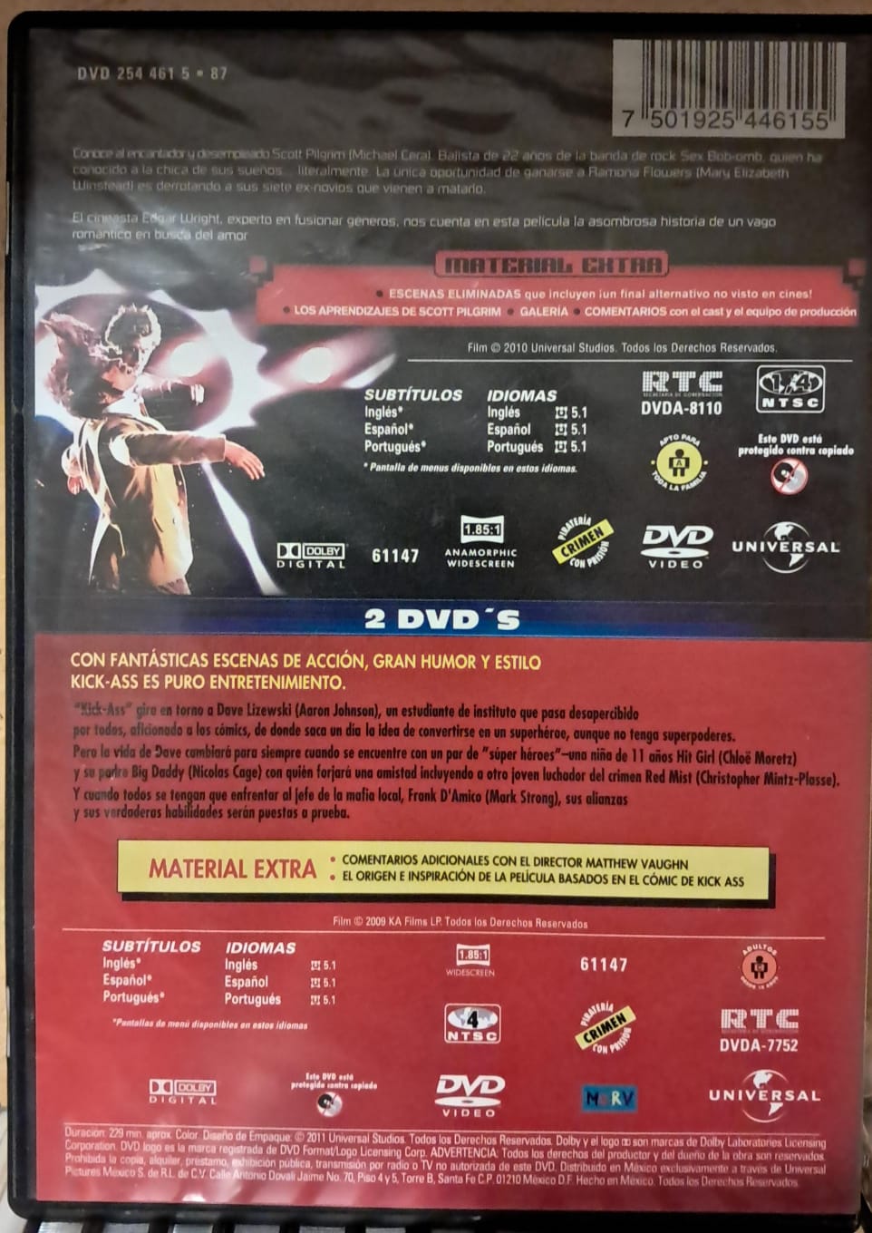 Scott Pilgrim vs. The World + Kick-Ass [DVD Doble Nacional, 2 Discos] formato muerto