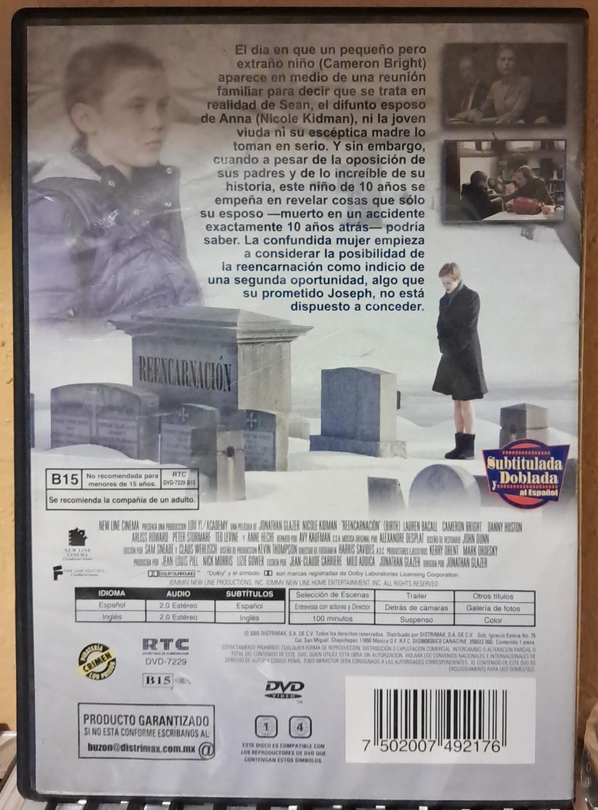 Reencarnación (Birth) – Nicole Kidman [DVD Nacional] En buen estado. formato muerto