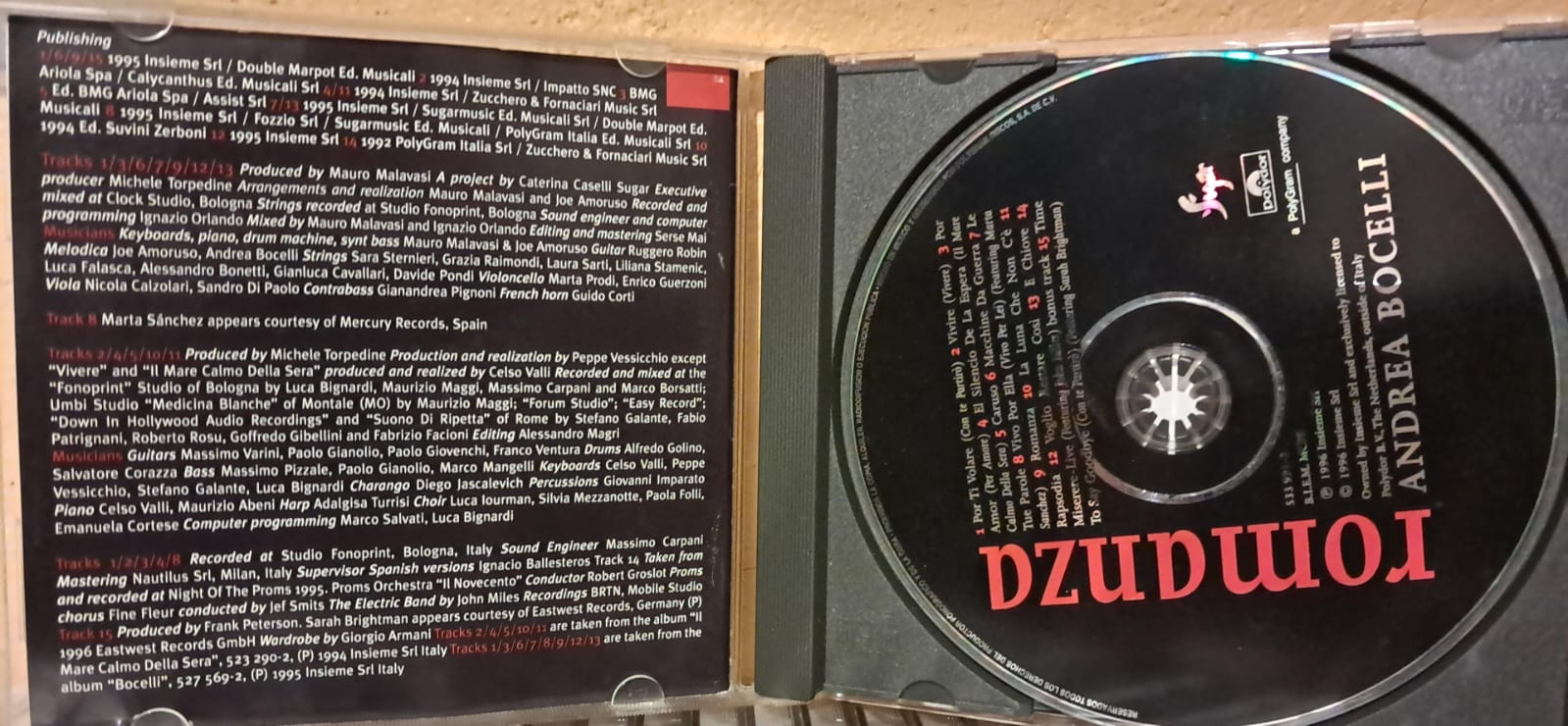 Andrea Bocelli – Romanza [CD Original].  formato muerto