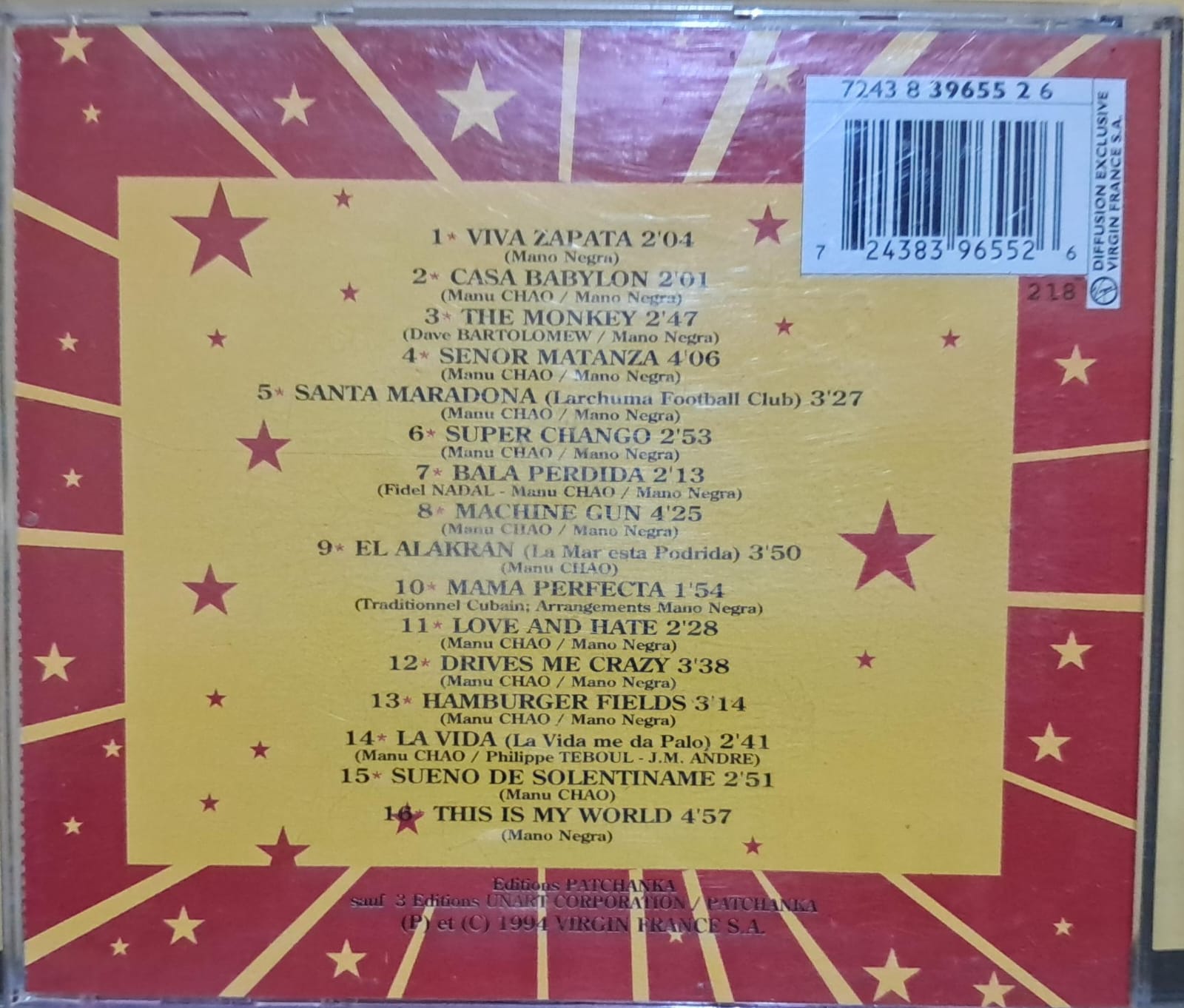 Mano Negra – Casa Babylon CD · 1ra ed importada Francia · En buen estado.