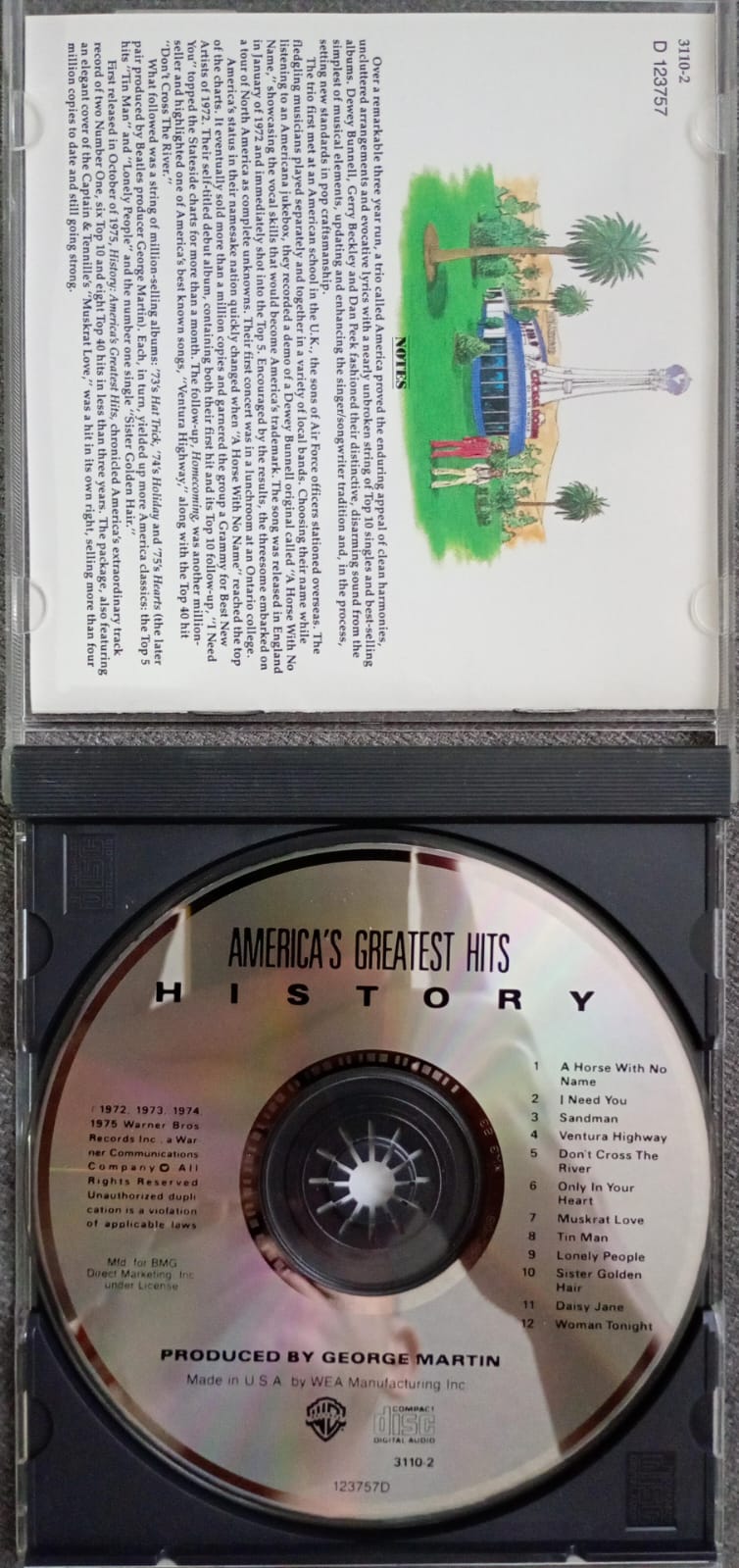 America – History: America’s Greatest Hits (CD importado, en excelente estado). tienda de discoe en méxico formato muerto