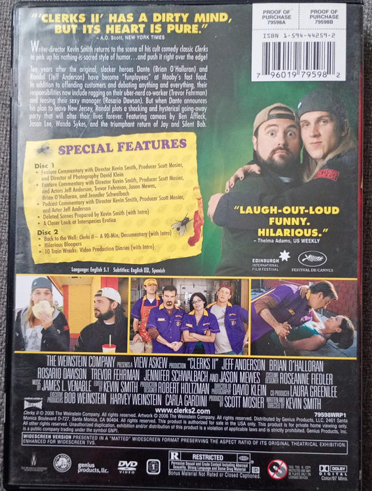 Clerks II (Two-Disc Widescreen Edition). Excelente estado. tienda de dvds formato meurto
