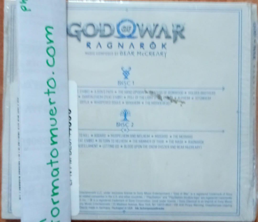 God of War. Ragnarök (Original Soundtrack) Bear McCreary. Cd nuevo. tienda de discos en méxico formato muerto
