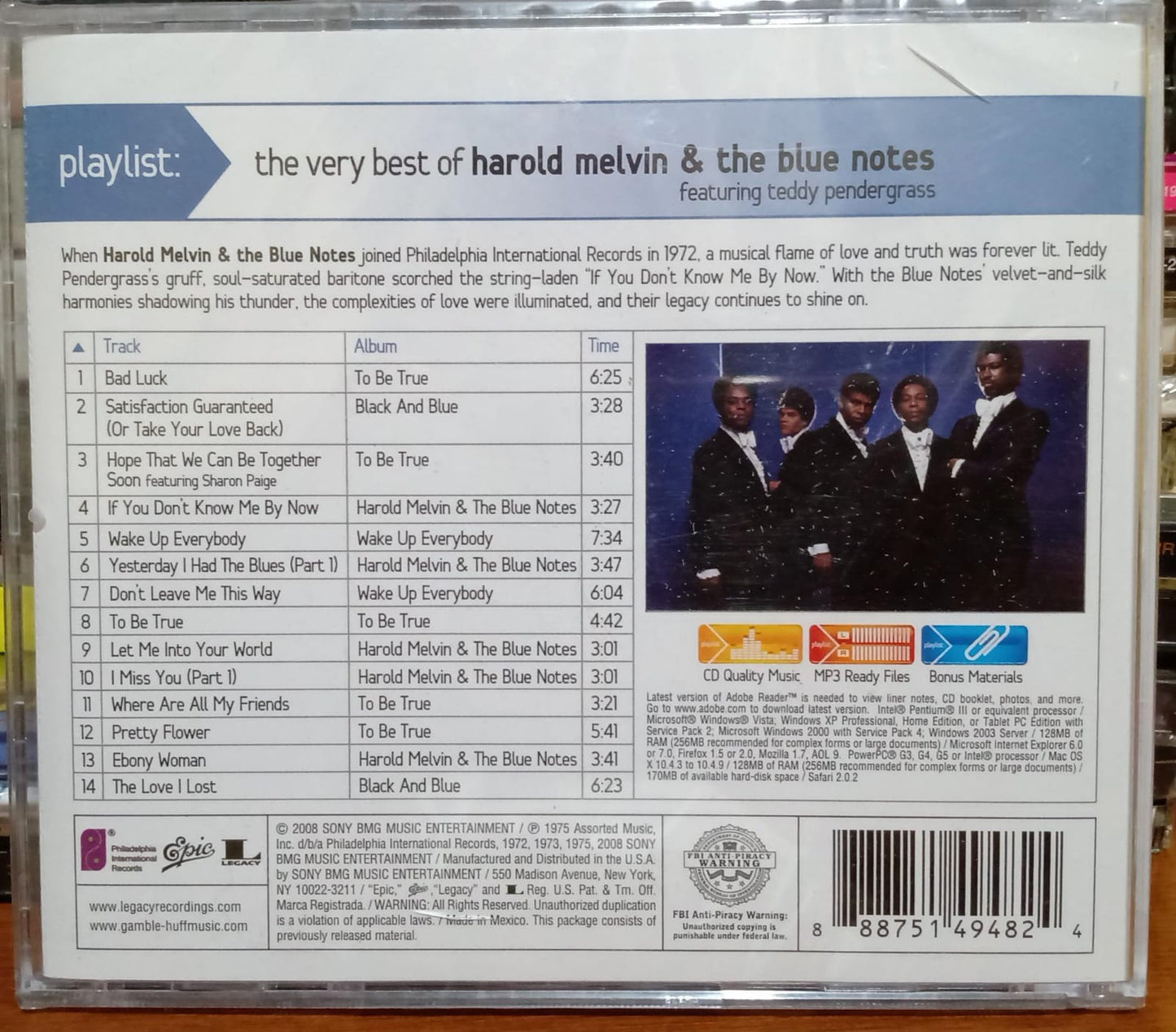 Harold Melvin & The Blue Notes – The Very Best Of (CD nuevo). tienda de discos en méxico formato muerto