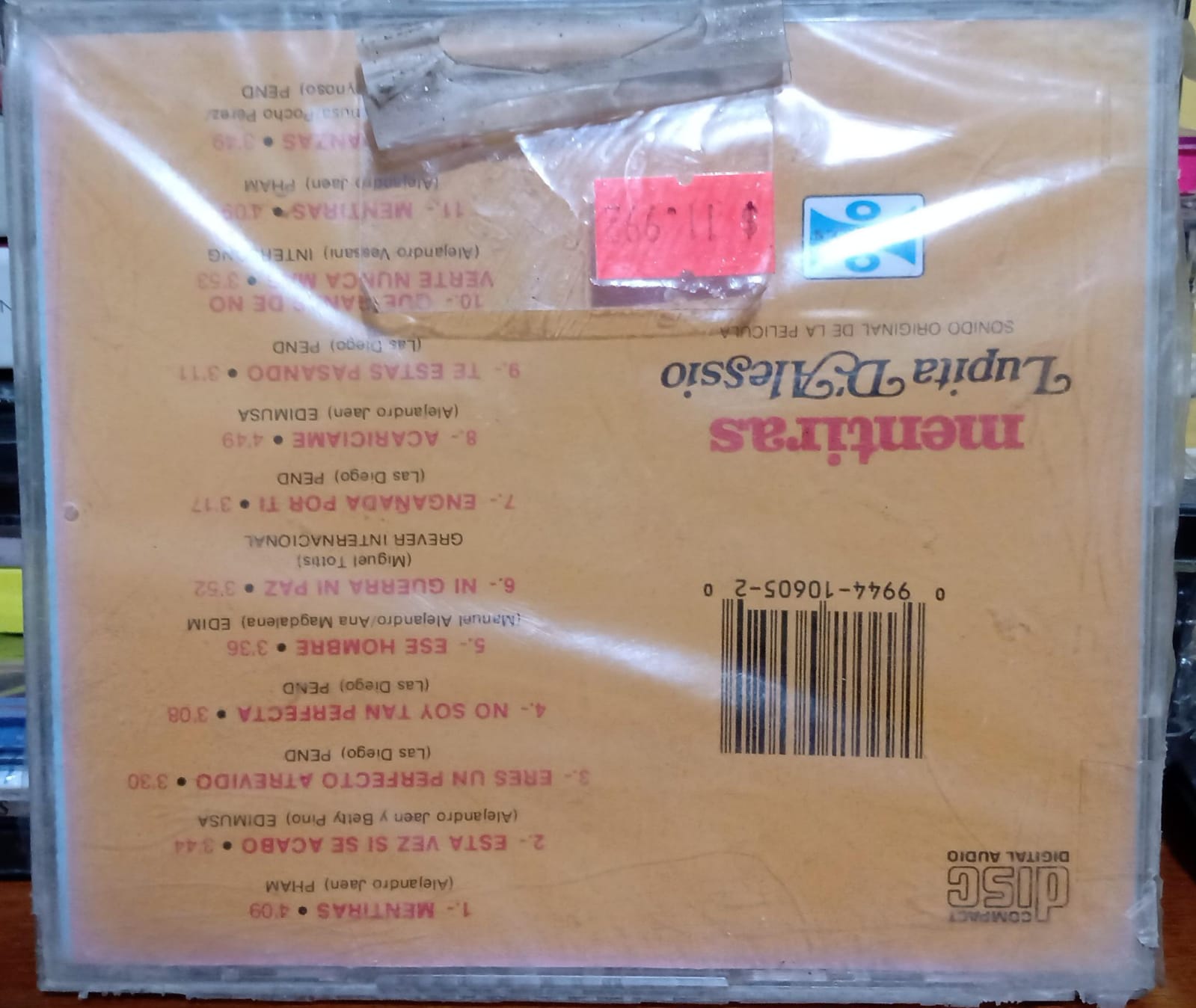 Lupita D'Alessio – Mentiras - Sonido Original De La Pelicula. Cd nuevo.