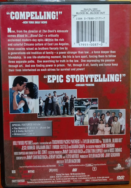 Blood In Blood Out: Bound By Honor (Taylor Hackford Director's Cut Edition) DVD excelente estado. tienda de discos formato muerto