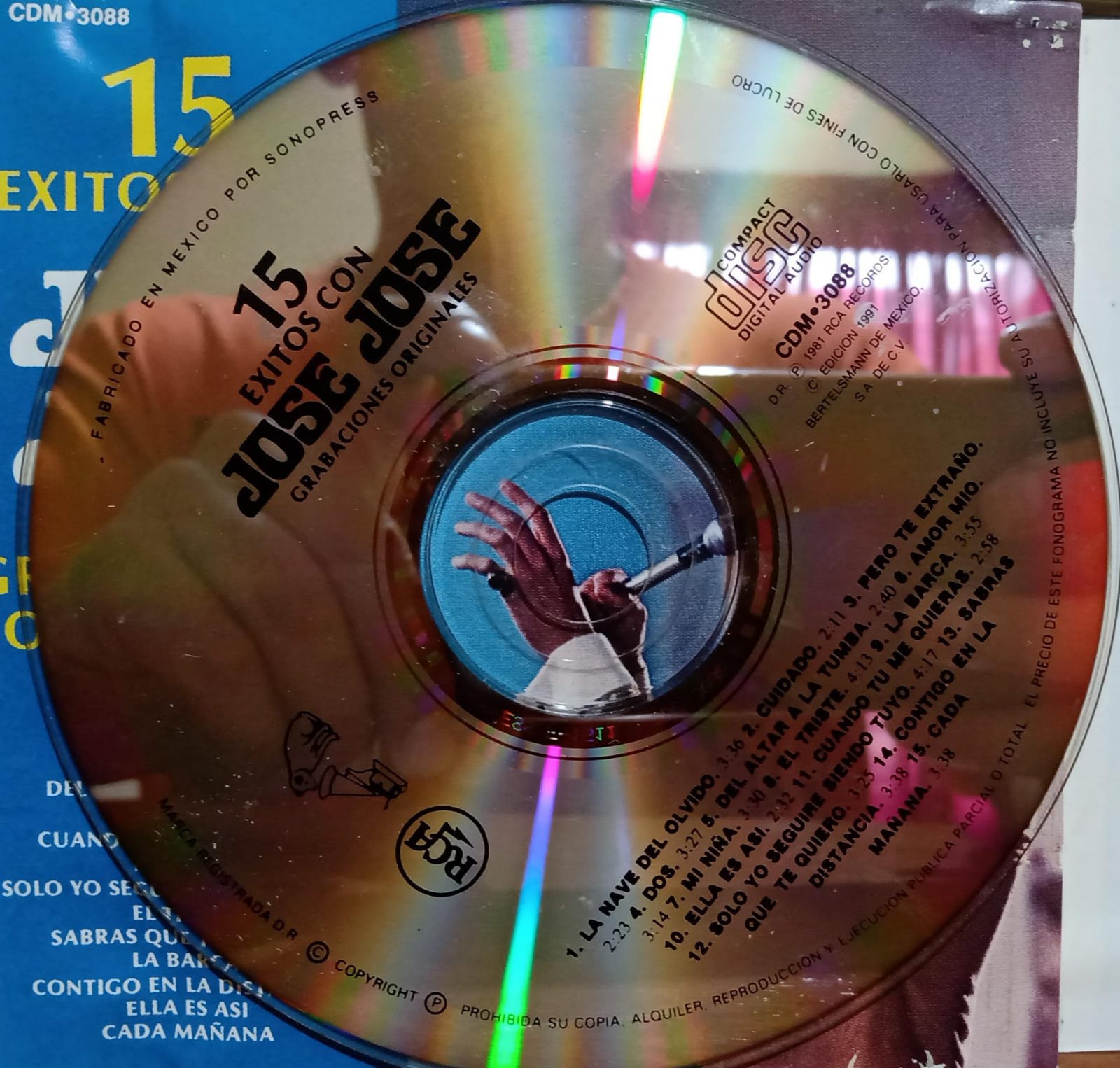 José José – 15 Exitos Con José José (Grabaciones Originales). Cd en buen estado. tienda de discos en méxico formato muerto