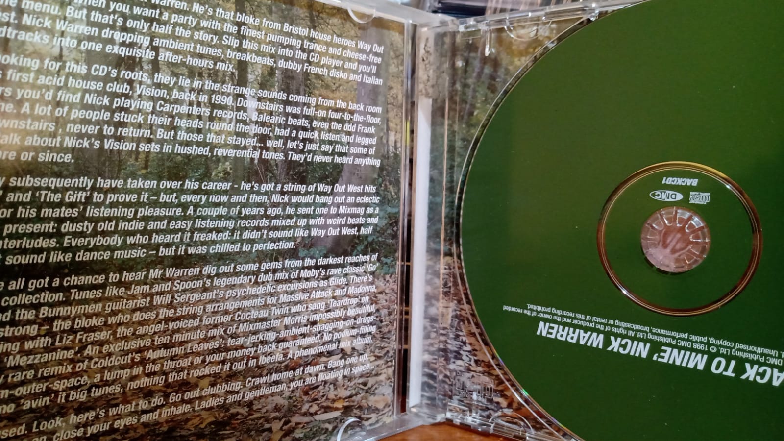 Nick Warren – Back to Mine. Cd importado en buen estado. tienda de discos en méico formato muerto