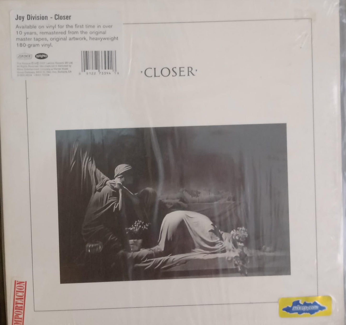 Joy Division – Closer. Vinilo en excelente estado. 2007. tienda de discos en méxico formato muerto