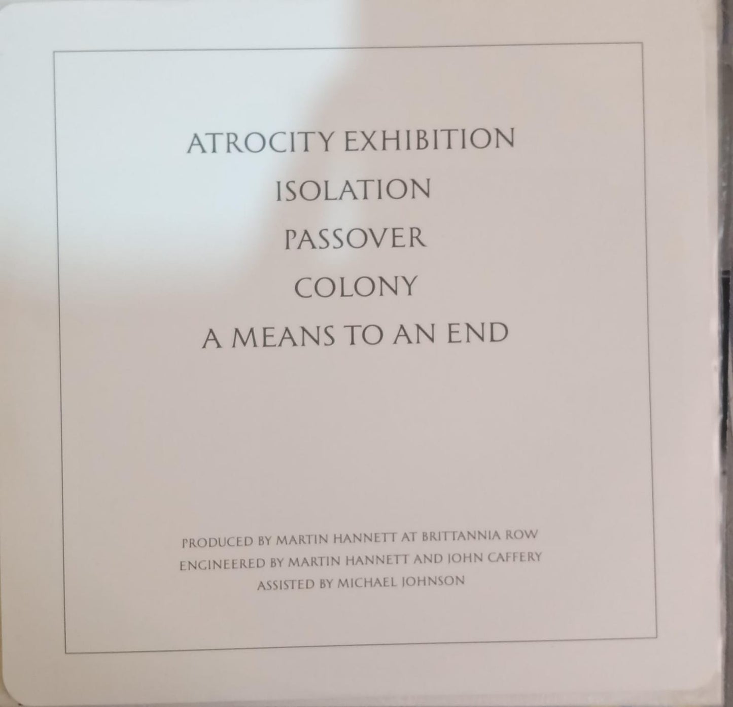 Joy Division – Closer. Vinilo en excelente estado. 2007. tienda de discos en méxico formato muerto