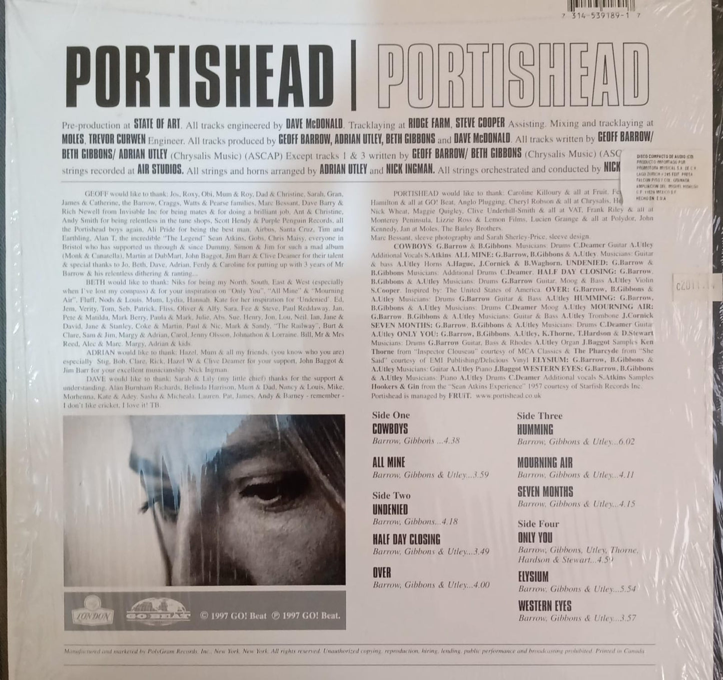 Portishead – Portishead. Vinilo doble excelente estado. tienda de discos en méxico formato muerto