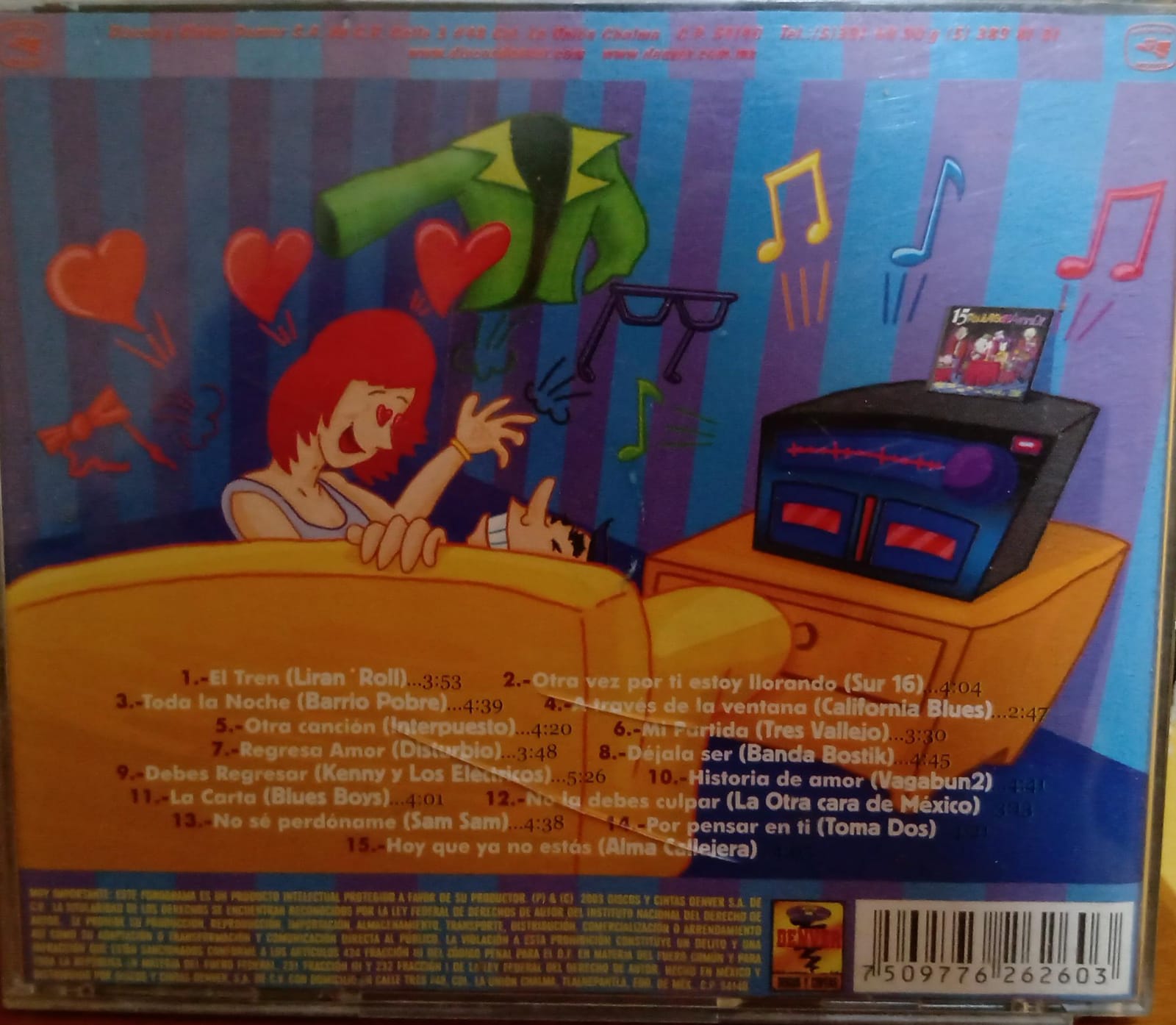 15 Rolitas de Amor (CD 1ra edición en buen estado, Varios Artistas Vol. 4). tienda de discos en méxico formato muerto