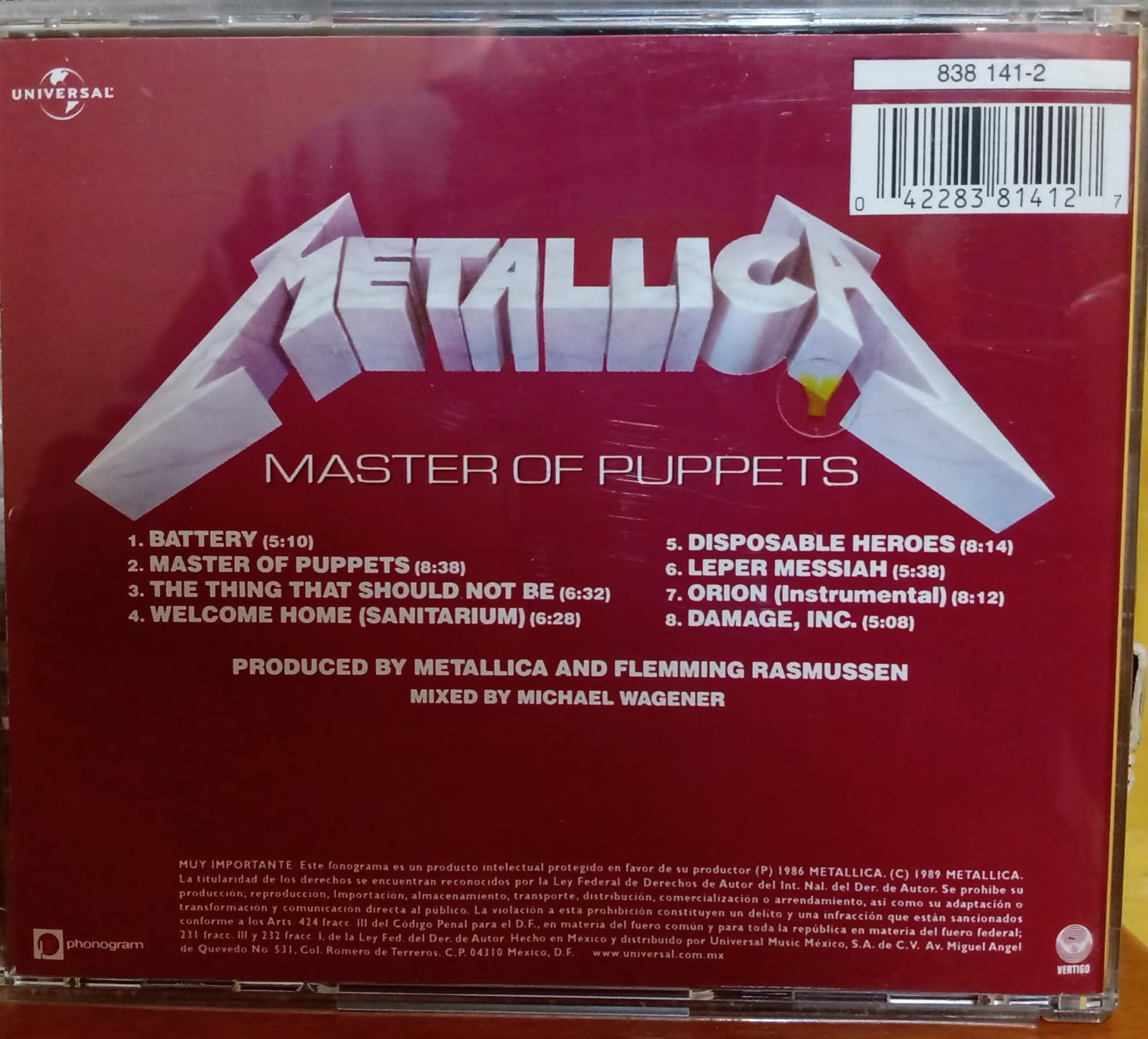 Metallica – Master Of Puppets. Cd en buen estado año 2000. tienda de discos en méxico formato muerto