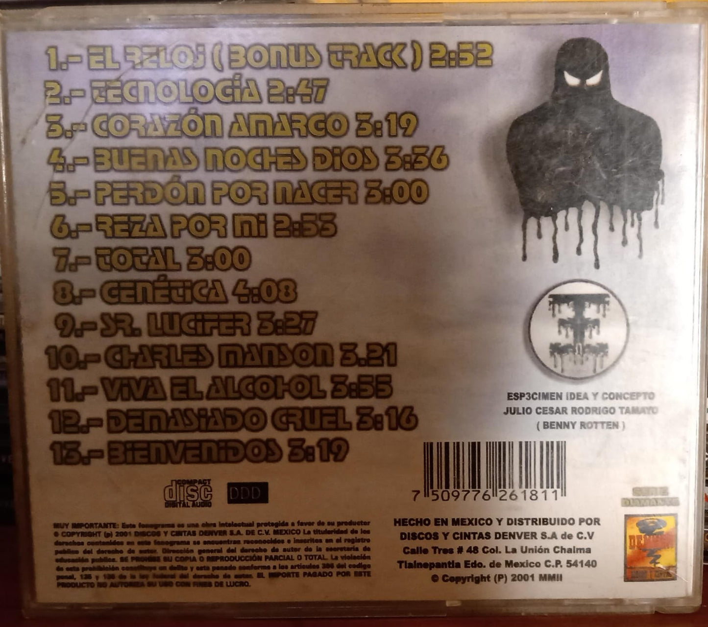 Especimen – Recopilación 1987-2002. Cd con marcas de uso que no afectan su reproducción. tienda de discos en méxico formato muerto