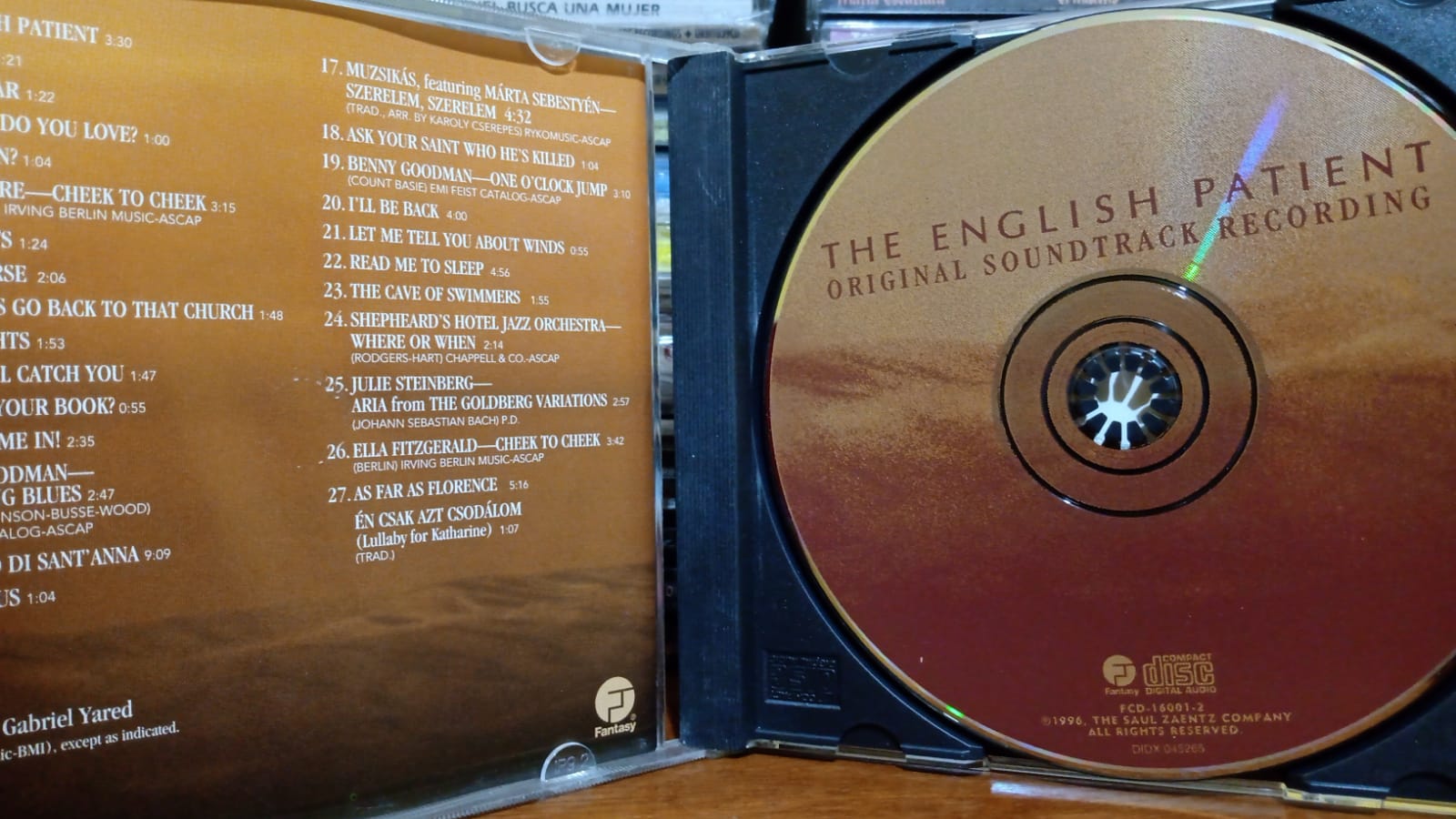 The English Patient – Original Soundtrack (CD Importado). tienda de discos en méxico formato muerto