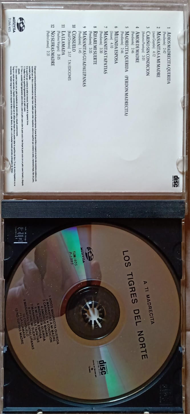 Los Tigres Del Norte – A Ti Madrecita. Cd en buen estado. tienda de discso en méxico formato muerto