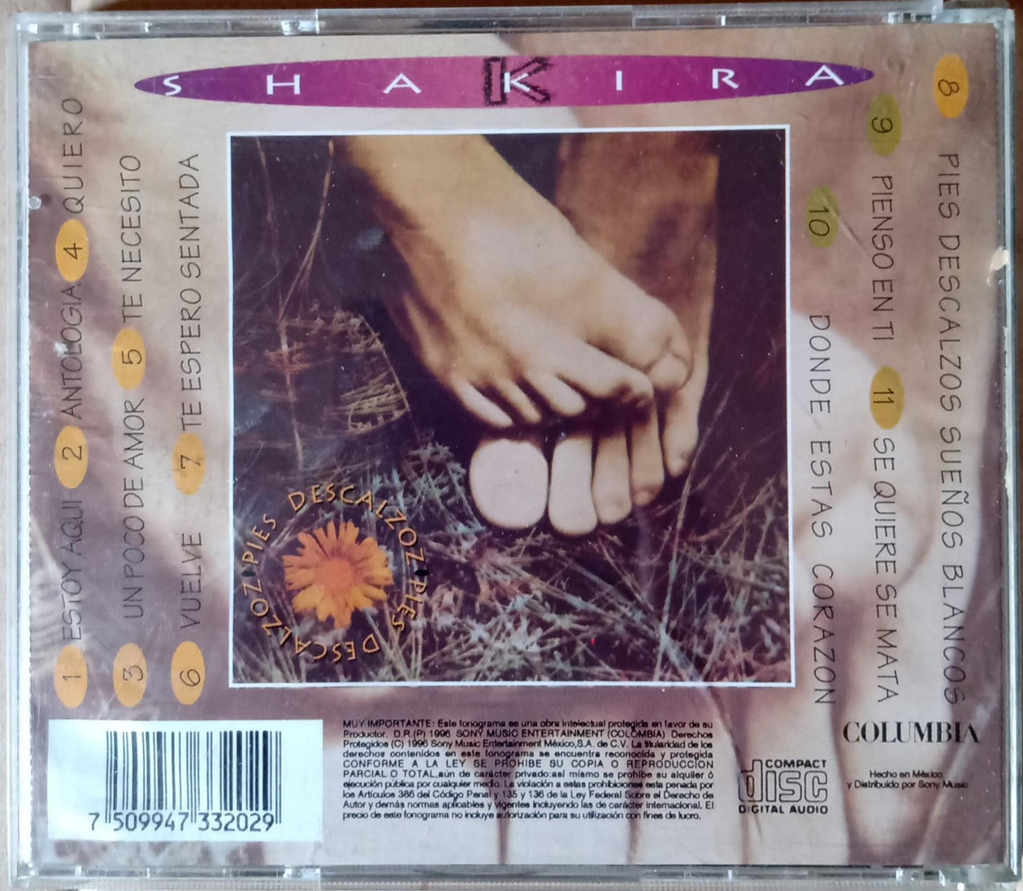 Pies Descalzos. Shakira. Cd en buen estado. tienda de discos en méxico formato muerto
