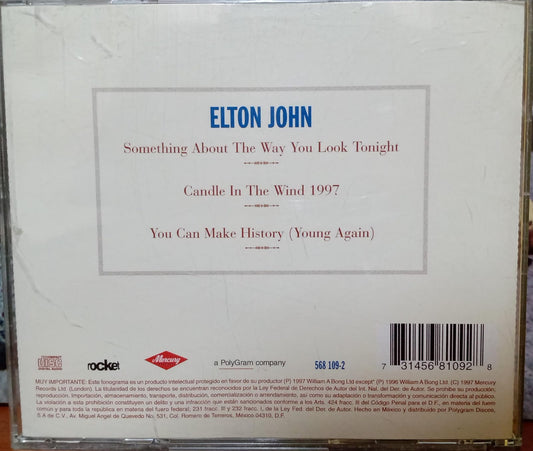 Something About The Way You Look Tonight / Candle In The Wind 1997 Elton John. Cd en buen estado. tienda de discos en méxico formato muerto