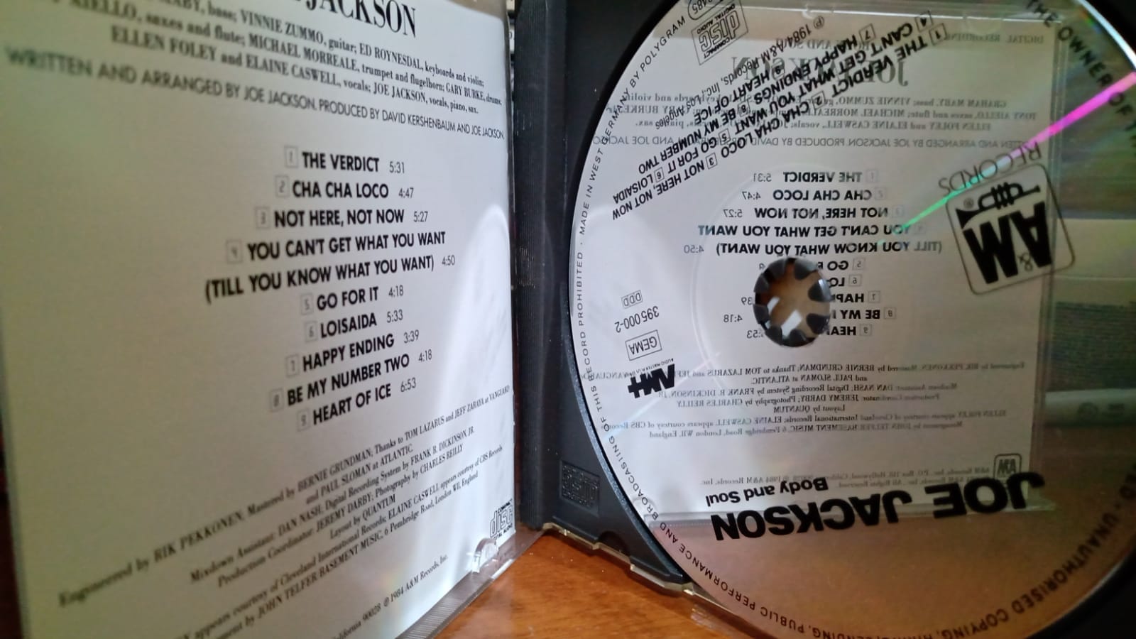 Joe Jackson – Body And Soul. Cd excelente estado. tienda de discos en méxico formato muerto