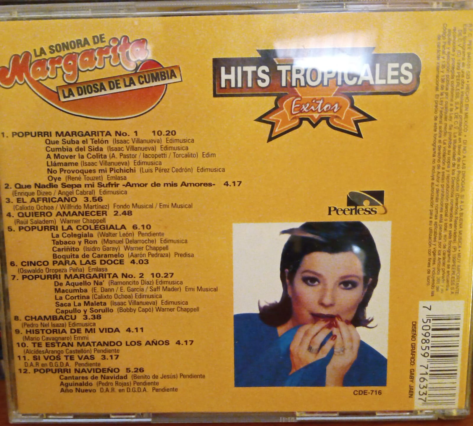 La Sonora De Margarita Hits Tropicales. Cd excelente estado. tienda de discos en méxico formato muerto