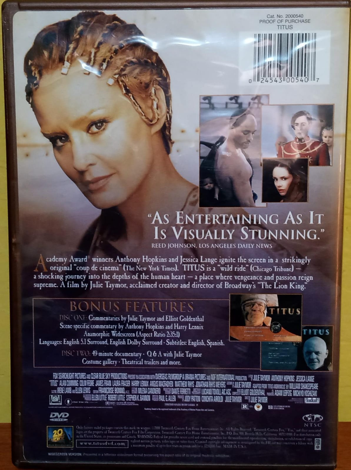 Titus [DVD doble importado]. tienda de discos en méxico formato muerto