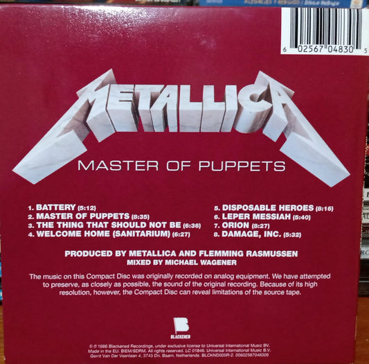 Metallica – Master of Puppets CD importado | Mini LP versión. Buen estado. tienda de discos en méxico formato muerto